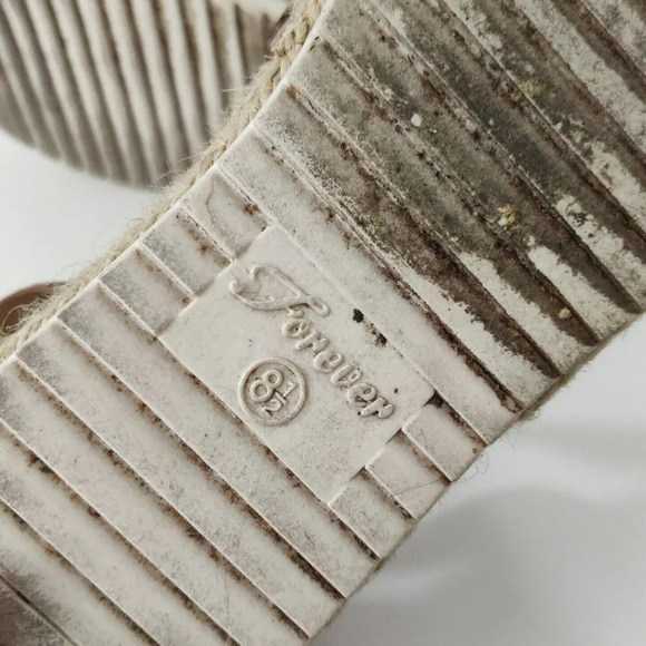 Forever Leopard Animal Print Sandals Espadrille Women Size 8.5 Ankle Strap Brown - Picture 7 of 7